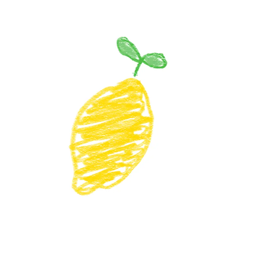 A yellow lemon with a little green sprout